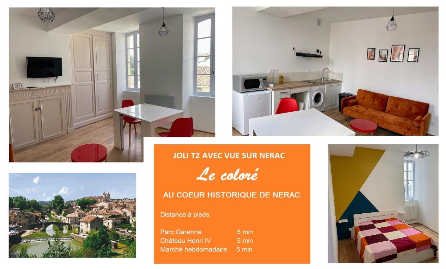 Le Colore- T2 Confortable Avec Vue Sur Nérac Exterior photo